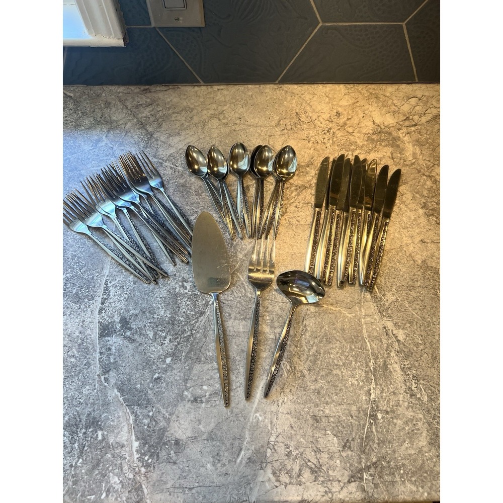 Coventry BOUQUET Japan Stainless Flatware Set 38 Pc Knives Forks Spoons